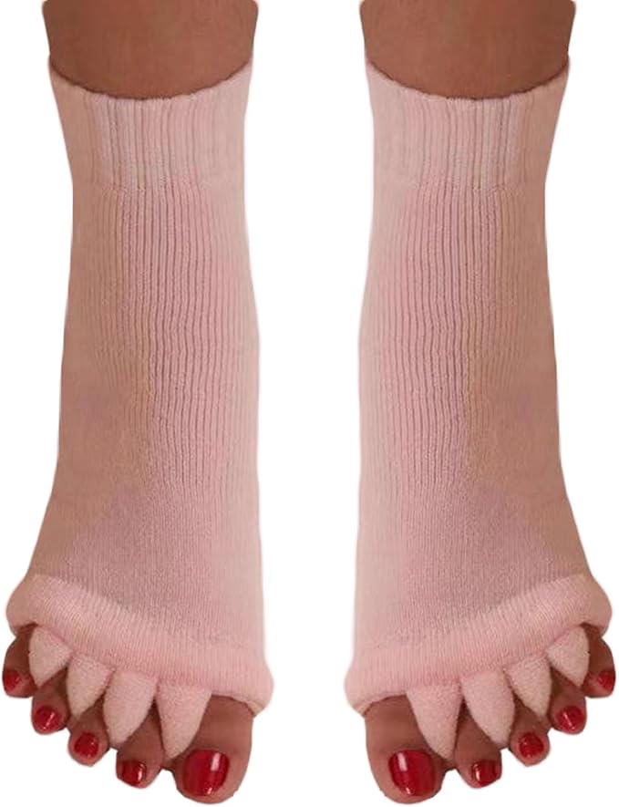 Women Toe Separator Socks Toeless Foot Alignment Socks for Yoga GYM Massage Pain Relief Improves Circulation Stretchy