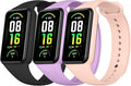 Amzpas TPU Bands for Amazfit Band 7 Fitness & Health Tracker, 3 Pack Soft Breathable Wristband, Adjustable Replacement Sportt Strap for Women Men