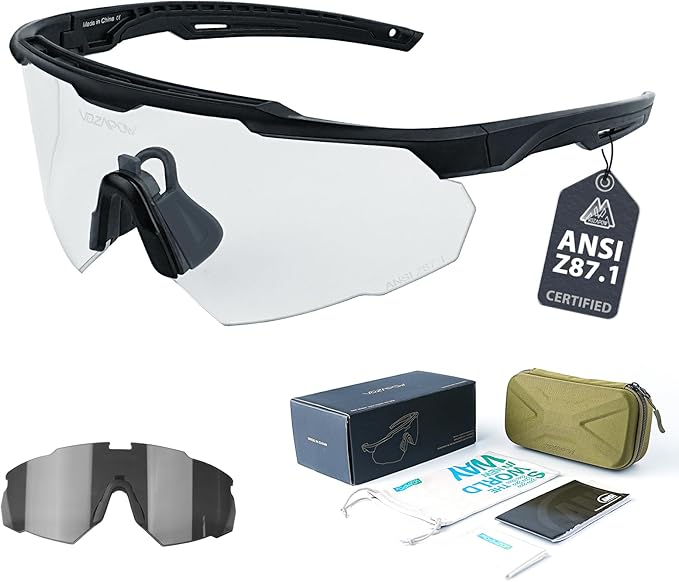 Shooting Glasses Anti Fog with High Definition Lenses, ANSI Z87.1 Certified Tactical Safety Glasses for Men Women