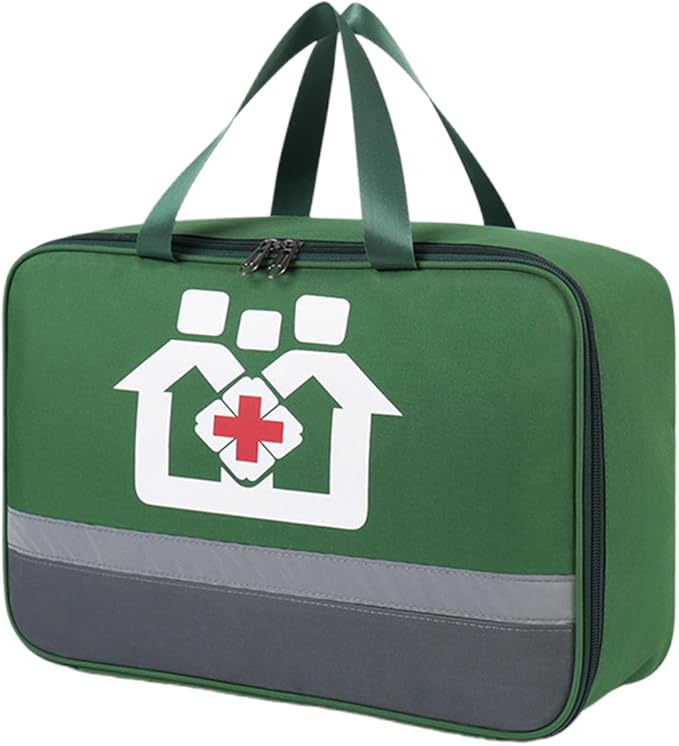 Large Capacity Pill Bottle Organizer Travel Storage Bag Medicine Bag for Medications Vitamin and Medical Supplies, Green