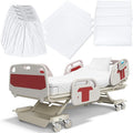Moukeren 12 Pcs Hospital Bed Sheets Set Deep Pocket Fitted Sheet 36 with Elastic All Around Easy Care Knitted Jersey for Home/Nursing Home (White)