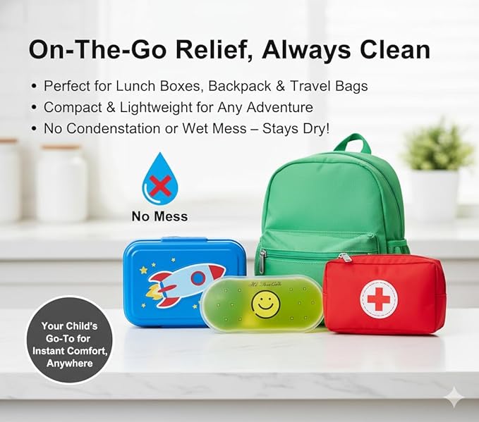 Small Ice Packs, Boo Boo Ice Pack for Injuries Hot & Cold Ice Packs Bulk Reusable Ice Pack Cold Compress for Pain Relief, Christmas Gift (4 Count (Pack of 1) Smile)