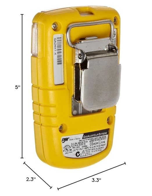 BW Technologies BWC2-M BW Clip Single Gas CO Monitor, 35/200, Yellow, Standard, 1 Count