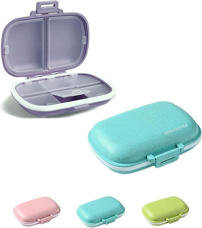 2 Pieces Small Plastic Box, Purple & Light Blue Mini Storage Box, Isolated Space Containers with Lids, for Collecting Tiny Jewelry Pill Organizers etc.
