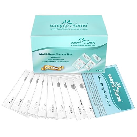 Easy@Home 5 Panel Instant Drug Test Kits - Testing Marijuana (THC), COC, OPI 2000, AMP, MET/mAMP- Urine Dip Drug Testing -#EDOAP-254-10 Pack