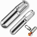 Stainless Steel Pill Box Keychain, Protable Pill Box Keychain Medicine Case Bottle, Waterproof Metal Pocket Pill Holder Medicine Bottle for Outdoor Camping Travel (M+L)
