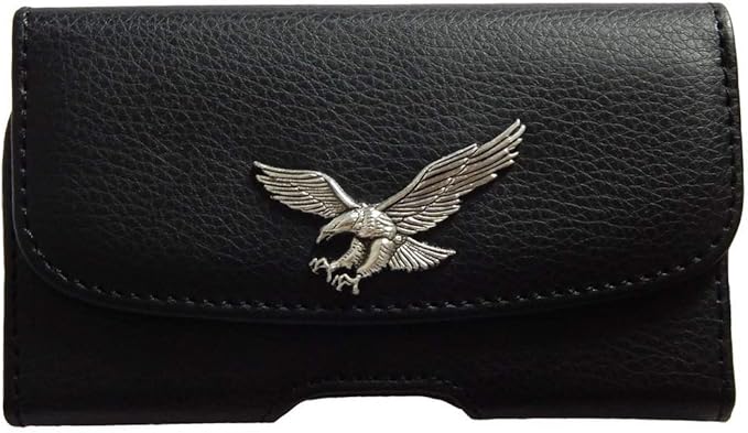 Premium Classic 3D Eagle Style Pouch case with Belt Clip for Freestyle Libre 3 / Freestyle Libre 2 (Continuous Glucose Monitor) (Horizontal/1/eagle Silver)