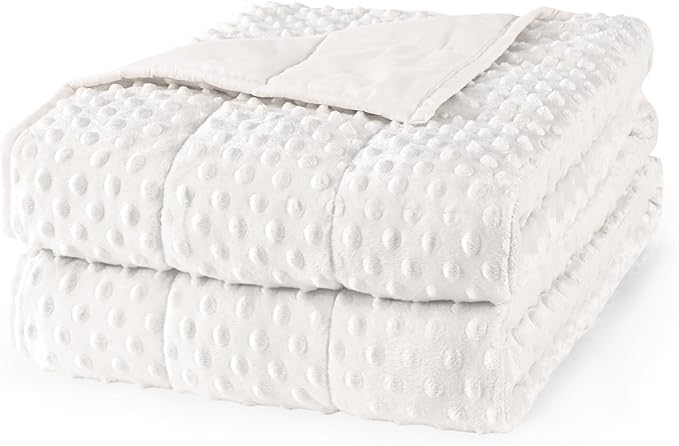 Mr. Sandman Weighted Blanket for Adults, Heavy Blanket for Woman,Man Sleeping/Calm, Soft and Cozy Weighted Throw Blankets, Machine Washable, 60 x 80in, 20 lbs, White
