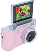 48MP Digital Camera, 1080P Video Camera, 8X Zoom, 2.4 Inch HD Flip Screen, LED Fill Light, Long Battery Life, with Multiple Functions for Entertaining Photography (Rose)