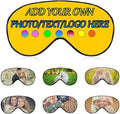 Personalized Eye Mask, Custom Eyeshade Blindfold Add Your Design Image Text Customized Eye Cover with Adjustable Strap for Sleeping Travel Work Naps Blocks Light, Deep Yellow
