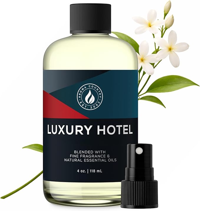Aroma Country Ritzy Luxury Hotel Diffuser Oil - Luxury Hotel Scent for Diffuser & Air Fresheners - Essential Oil Diffuser Refill, Home Fragrance Collection with Gardenia & Amber (4 Fl. Oz)
