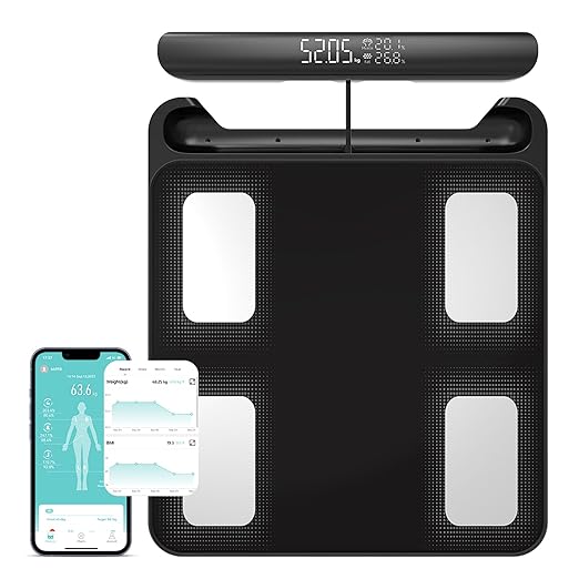 Fitdays Smart Scale for Body Weight and Fat Percentage FSA&HSA Eligible, 8-Electrode Digital Bathroom Scale with BMI, Body Fat & Muscle Mass to 28 Body Composition and Printable Body Analysis Report