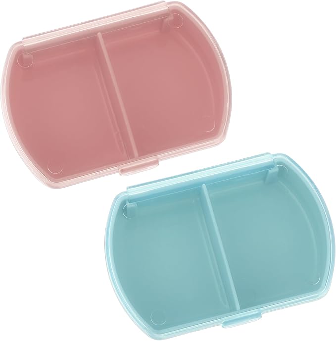 Sibba Pill Organizer Box Case 2 PCS Waterproof Travel Medicines Container Purse Essentials Small Cute Fish Oil Holder Supplements Mini Pillbox Dispenser Reminder Portable Pocket Pouch Accessories