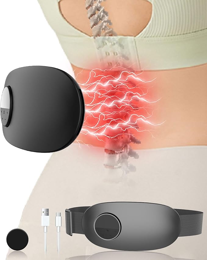 Back Massager with Heat-Heating Pad for Lower Back Massage Abdominal Belly with 6 Massage&16 Intensity,Portable Cordless Personal Lumbar Travel Wrap Belt Gifts for Men Women Teen Girl