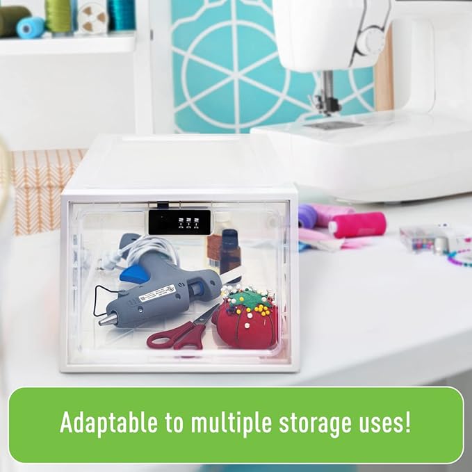 EZY DOSE Medication Lockbox, Secure Storage for Medication and Vitamins, Combination Lock, Large Capacity, Food Safe and BPA Free
