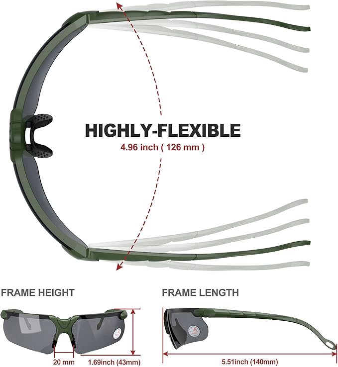 xaegistac Shooting Glasses with Case Anti Fog Hunting Safety Glasses for Adults