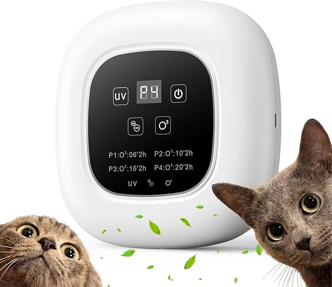Air Purifier Ozone & Negative Ion 99% Odor Eliminator for Pet,Cat Litter Deodorizer,Dog Poop Odor Removal | Plug-In Air Ionizer Ozone Generator Air Purifier for Home, Pets, Cars,Bedroom-White