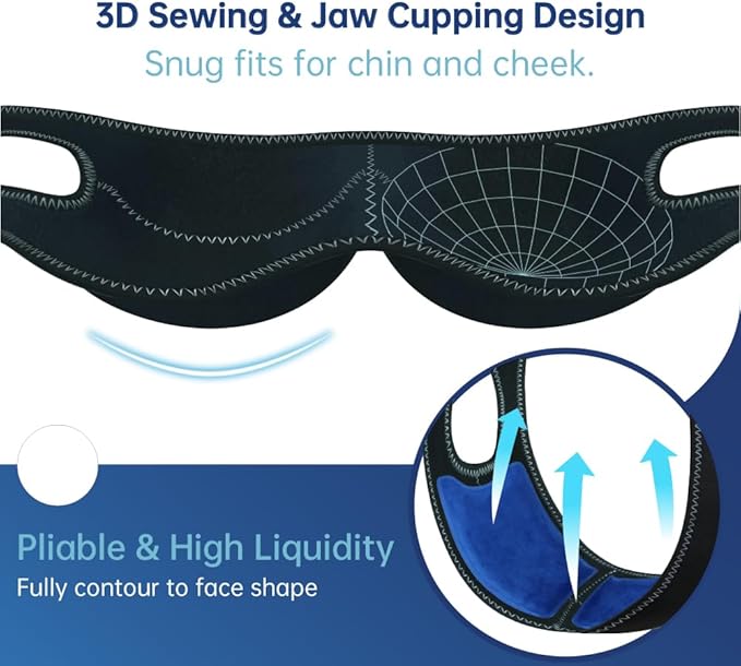 Wisdom Teeth Ice Pack Head Wrap Jaw Face Ice Pack with 4 Gel Packs for Wisdom Teeth Removal Extraction Toothache Pain Relief Facial Face Oral Surgery TMJ Tonsillectomy Recovery Cosmetic Procedure
