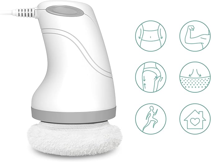 Body Sculpting Machine Electric Cellulite Massager 3 Pads, Handheld Full Body Massage Machine for Back/Abdomen/Butt/Leg/Arms Deep Massage Relax with Rotaion Vibration Body SPA (White)