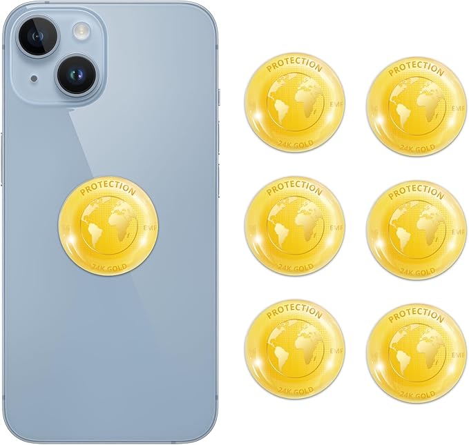 Cell Phone Blockers Equipment Stickers-Map [6 Pcs] Devices Accessories for Mobile/Phones/Laptops/Computers Gold 1