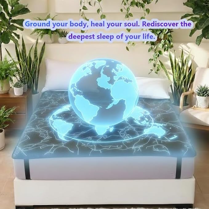 Grounding Mat for Bed Sleep & Deep Relaxation - Premium Grounding Pad Kit - Grounding PU Mat for Natural Energy Balance, Stress Support & Wellness