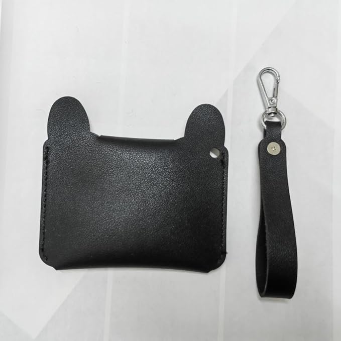 Birth Control Pill Case/Wallet PU Leather Medicine Holder Cat (Black)