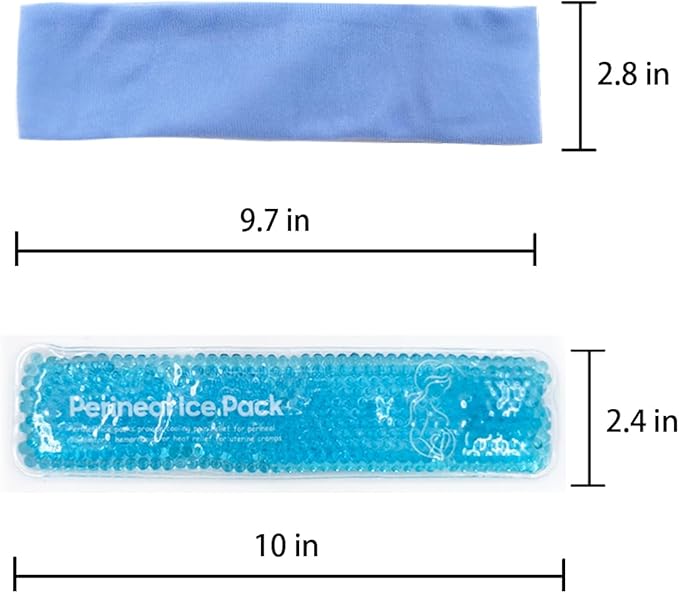 Reusable Perineal Ice Packs for Postpartum & Hemorrhoid Pain Relief, Hot & Cold Pack for Women After Pregnancy, 2 Ice Pack and 3 Cover. (Blue)