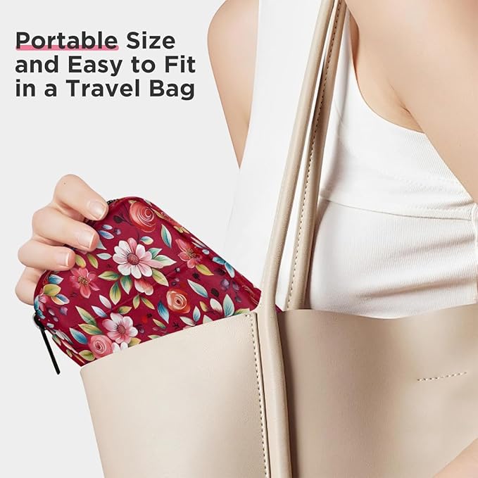 Flower Retro Floral Pill Case Everyday Travel, 7 Day Weekly Medicine Pill Box Compact Portable Pills Bottle Organizer with Zipper for Daily Vitamin Medicine Holder Bottle Organizers Bag