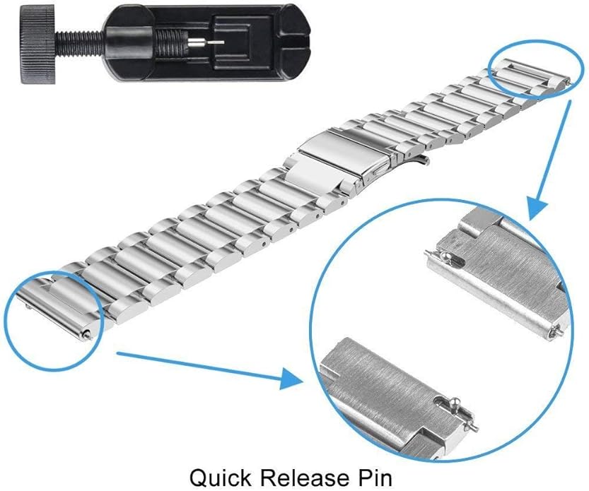 200Pcs Compitible for UMIDIGI UFit Straps, Quick Release Stainless Steel Metal Replacement Straps Compitible for UMIDIGI Smart Watch UFit Health and Fitness Tracker (Silver)