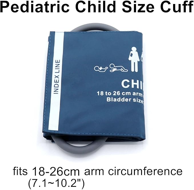 Universal NIBP PU Cuff for Pediatric Child 18-26cm, Single Tube Reusable Replacement Blood Pressure Cuff, No BP Connector