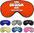 Custom Sleep Mask with Photo Text Logo, Customized Eye Mask for Men Women Kids Pressure-Free Comfy Adjustable Silky Skin-Friendly, Non-Allergic Eye Cover Custom,#OrangeRed