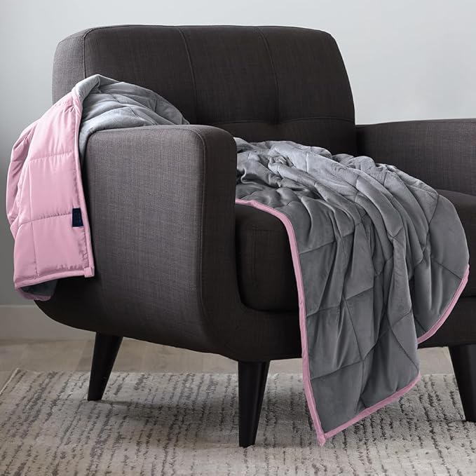 Ella Jayne - Luxury Collection Reversible Weighted Blanket, Weighted Blankets for Adults, Heavy Blanket, Weighted Blankets Queen Size, King Size, Weighted Blanket Twin, Pink - 20lb