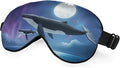 Flying Whale Sleep Eye Mask Eye Cover Fish Family Shimmering Sea Surface Starry Night Silk Eye Mask for Sleeping with Adjustable Strap for Travel Nap Shift Work Office