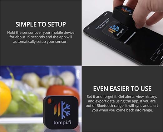 Mini Wireless Temperature and Humidity Sensor - Developed in The USA - 24/7 Data Logger with Alarm – Bluetooth Smart Thermometer and Hygrometer - Bluetooth Only - Not Wi-Fi (10)