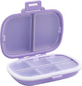 8 Compartments Travel Pill Organizer, Daily Pill Case Small Pill Box for Pocket Purse, Portable Pill Container Medicine Vitamin Organizer (Purple)