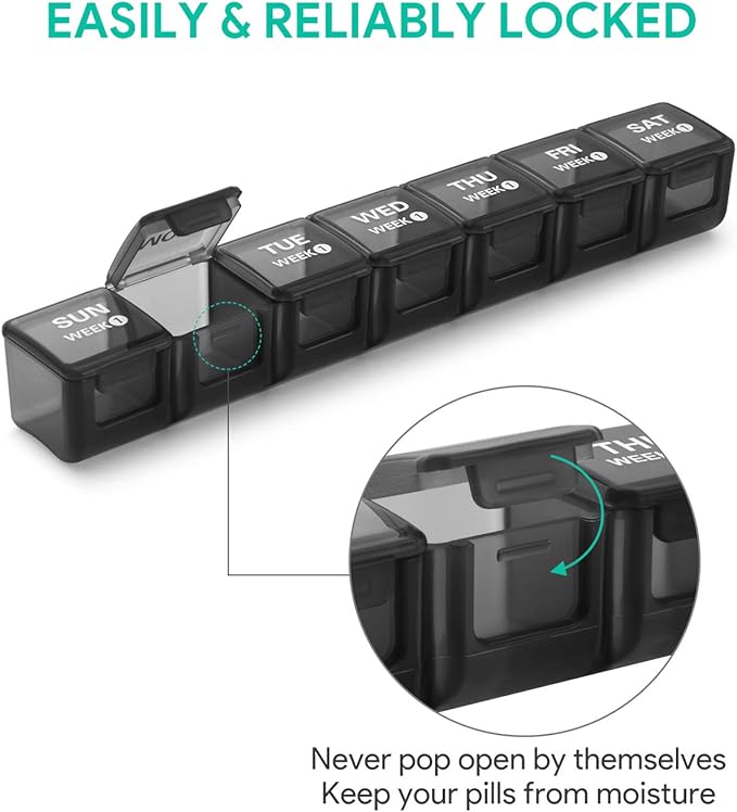 TookMag Monthly Pill Organizer 28 Day Pill Box, Large Medicine Organizers 4 Weeks, One Month Pill Box Pill Case Travel Pill Organizer with Dust-Proof Container for Pills/Vitamin/Supplements
