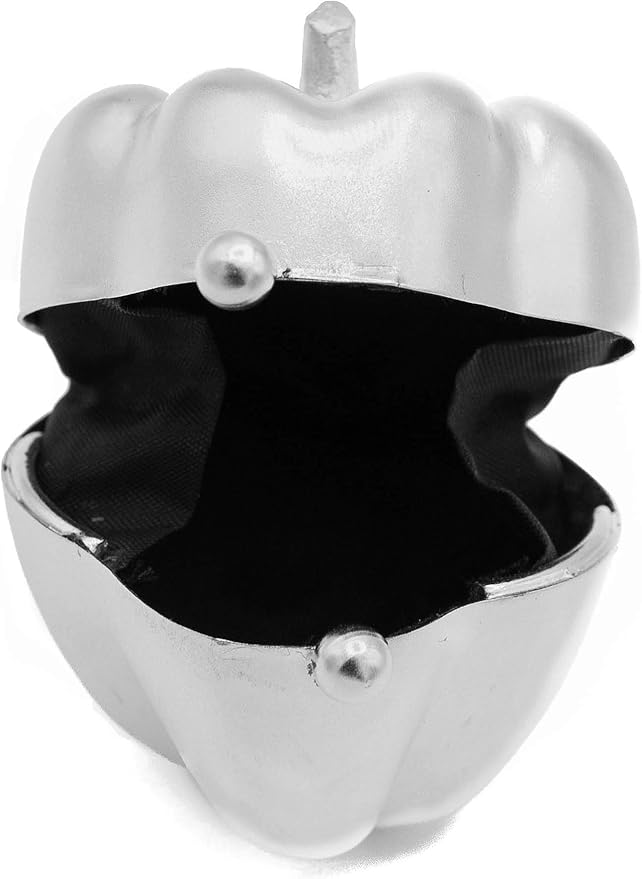 Silver Pepper Shaped Pocket Purse Portable Travel Pill Box & Medicine Organizer (1 Large Compartment)