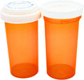 Five Star Supplies Plastic Pill Bottles - Reversible Cap Easy Open & Child Resistant - Pill Container Prescription Vial - Easy Open/Push N Turn (Amber, 40 DRAM 130 ct.)