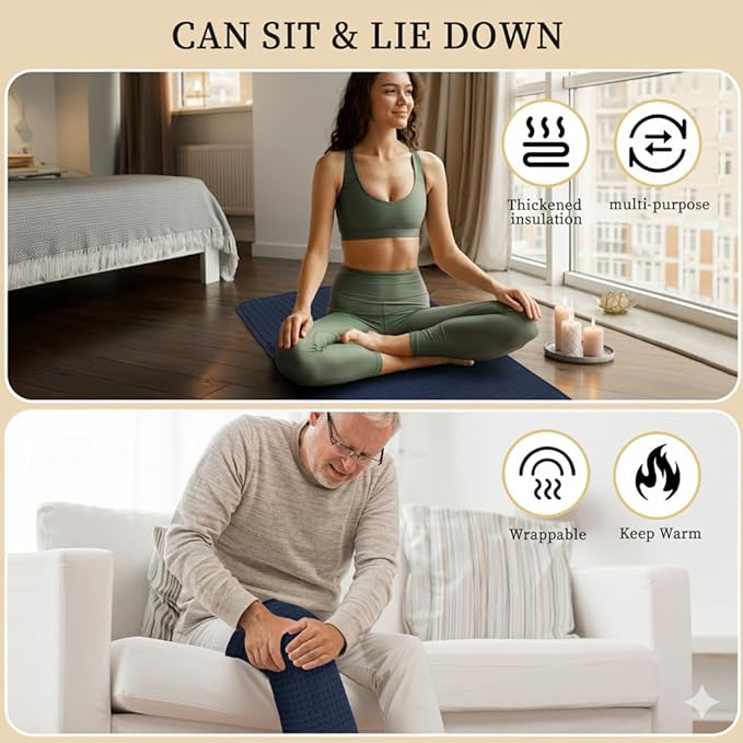 Electric Heating Pad for Back Pain Relief, Heating Pad for Period Cramps Neck and Shoulder,Knee,Arms,Legs, Auto Shut Off Moist Heat Machine Washable (c.Dark Blue 20x40, 10 Heating Temp -20x40)
