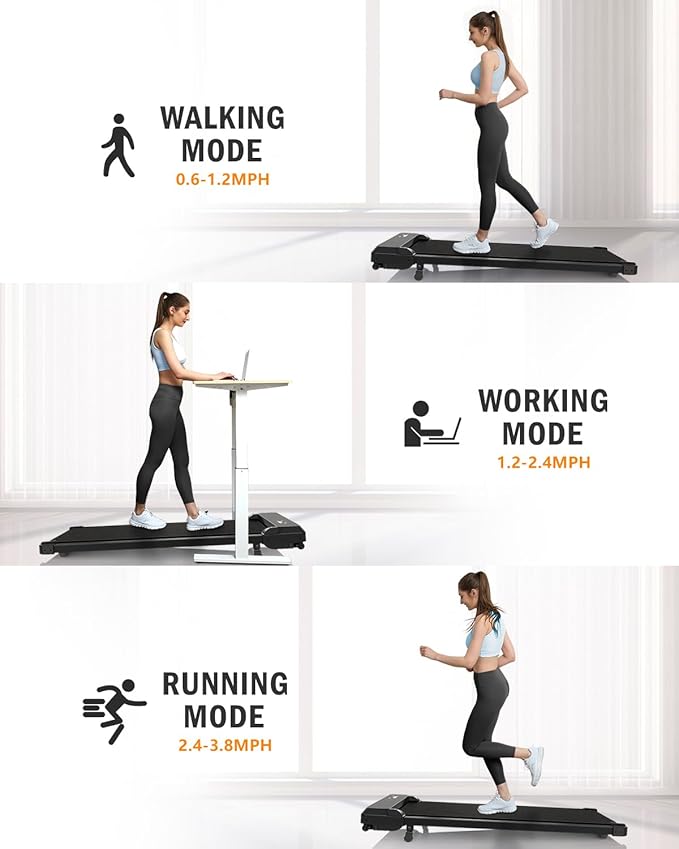 Walking Pad with Handle Bar,5% Manual Incline Walking Treadmill for Home Office,2.5HP Super Quiet Foldable Treadmills with Handrails,300 LBS Small Under Desk Treadmill with LED Display,Remote Control