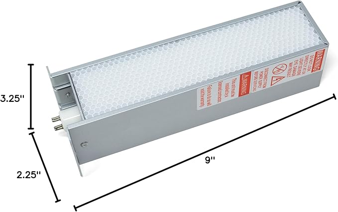 Air Purifier 9" replacement PCO (Photocatalytic Oxidation) Cell for Air Scrubber models, ActivTek Induct 2000, and DuctwoRx