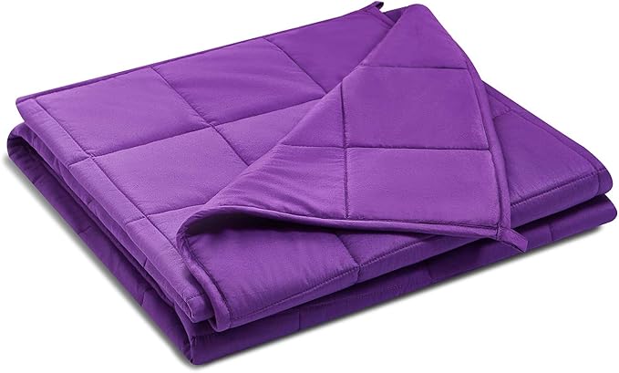RelaxBlanket Weighted Blanket | 60''x80'',10lbs | for Individual Between 90-140 lbs | Premium Cotton Material with Glass Beads | Violet