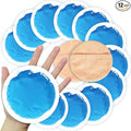 Soft Ice Pack/Small Ice Packs for Injuries Reusable, Small Round Gel Hot & Cold Compress (12 Pack) for Pain Relief, Toothache, Surgery Recovery - Soothing Gel with Sleeve - Blue