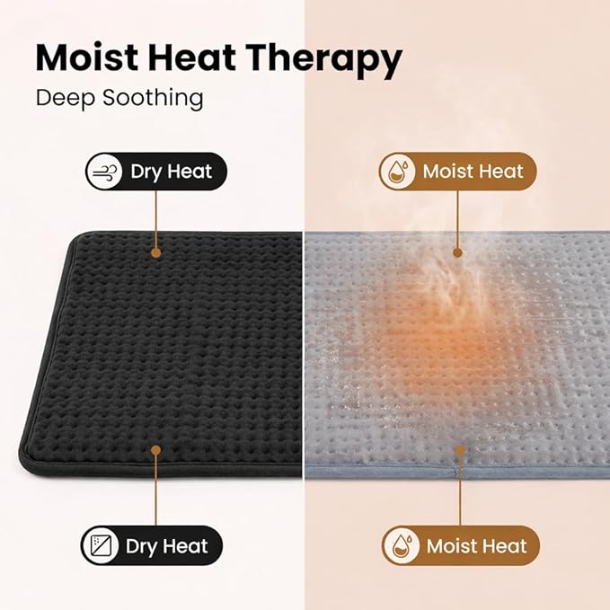 Extra Large Heating Pad for Back Pain Relief - 20"x40" Full Body Heating Pad with 9 Heat Settings, 4 Timers & Auto Shut Off - Moist/Dry Heat Therapy for Neck & Shoulder, Gifts for Women Men