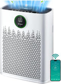 Smart Air Purifier for Home Large Rooms, with WiFi Control, Covers Up to 2400 Ft², Smart Mode, AQI Display, 22dB Sleep Mode & Aromatherapy, HAP603WF, White