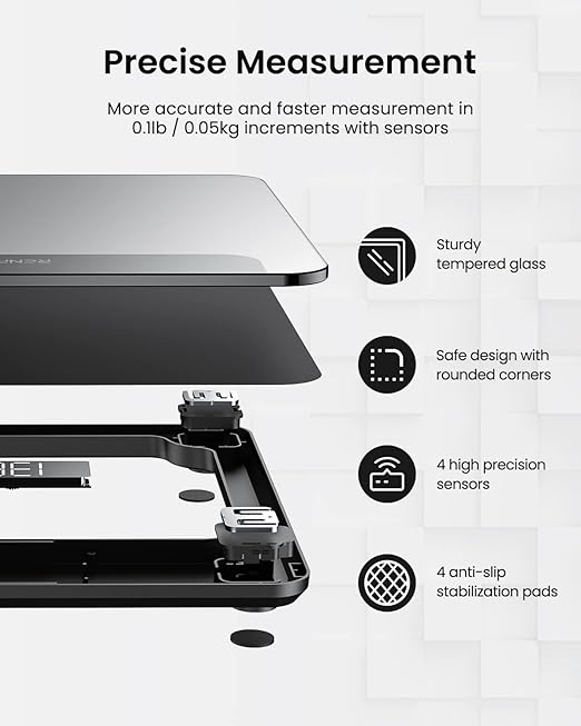 RENPHO Scale for Body Weight, Mechanical Bathroom Weighing Scale, Highly Accurate & Measures Weight up to 400 lb/180kg, Batteries Included, 11"/280mm, Black