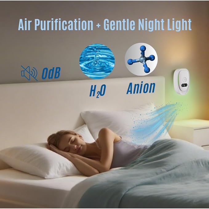Smart Air Ionizer 4-Pack for Home with Night Light | Negative Ion Air Enhancer for Bedroom, Kitchen, Office | Helps Maintain Air | Quiet 0dB, Energy Efficient (1W) by TheOtherShore