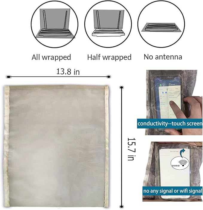 Wifi Blocker Wifi Router Cover Smart Meter Cover e M f Shield faraDay Bag e M f Protection Router faraDay Box e M f Blocker 5G Protection Radio Frequency Card Holder (13.8 IN * 15.7 IN)