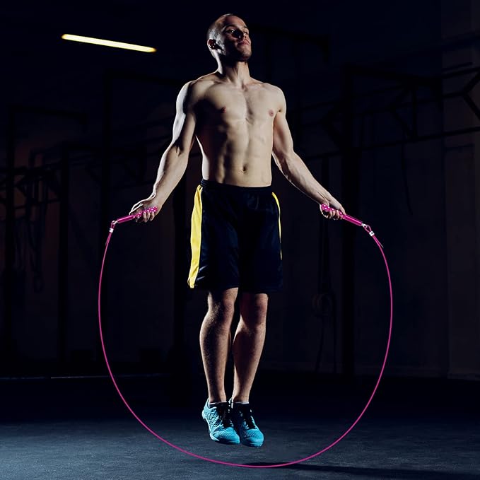 Jump Rope, Wastou Speed Jumping Rope for Training Fitness Exercise, Adjustable Adults Workout Skipping Rope for Men, Women, Kids, Girls