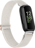 Vancle Elastic Bands for Fitbit Inspire 3 Bands Women, Breathable Adjustable Replacement Stretchy Nylon Loop Wristband Sport Straps Compatible with Fitbit Inspire 3 Fitness Tracker